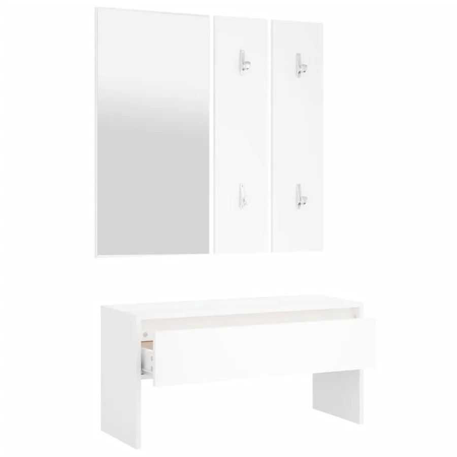 Ensemble de meubles de couloir Blanc Bois d'ingénierie - 5