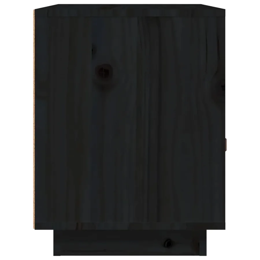 Table de chevet Noir 40x34x45 cm Bois de pin massif - 8