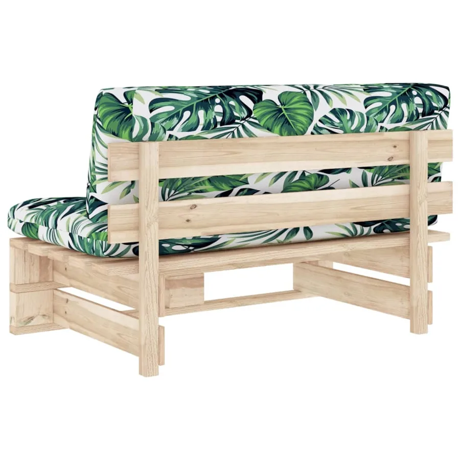 Canapé central palette de jardin bois de pin imprégné - 5