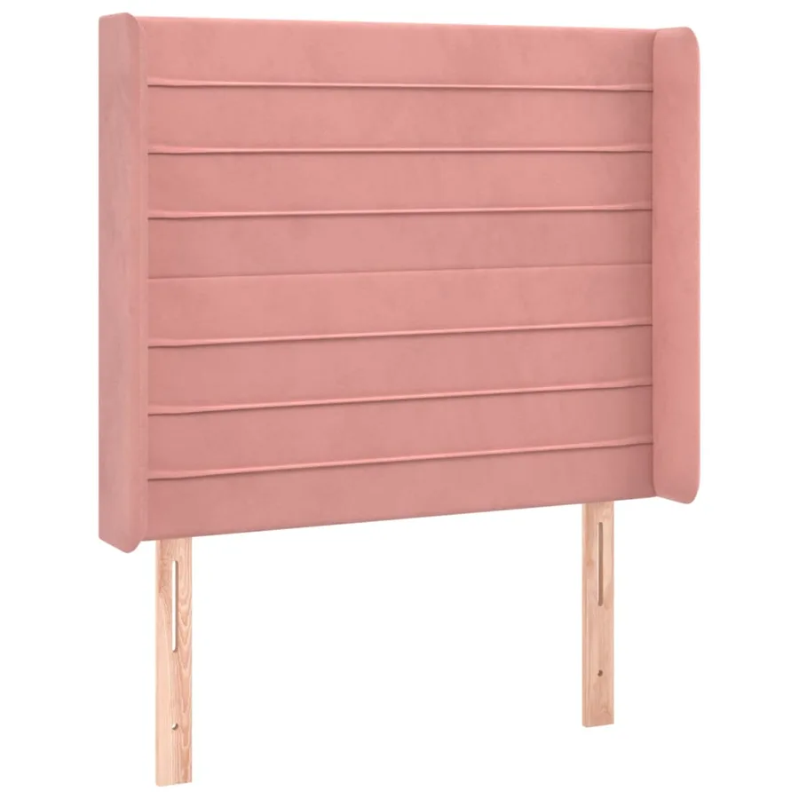 Tête de lit avec oreilles Rose 103x16x118/128 cm Velours - 2