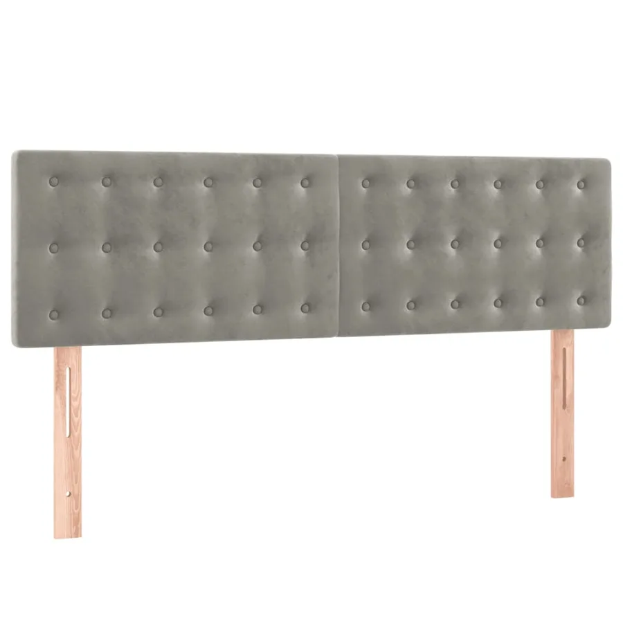 Têtes de lit Gris clair 144x5x78/88 cm Velours - 2