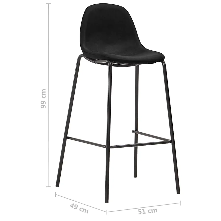 Ensemble de bar 5 pcs Tissu Noir - 13