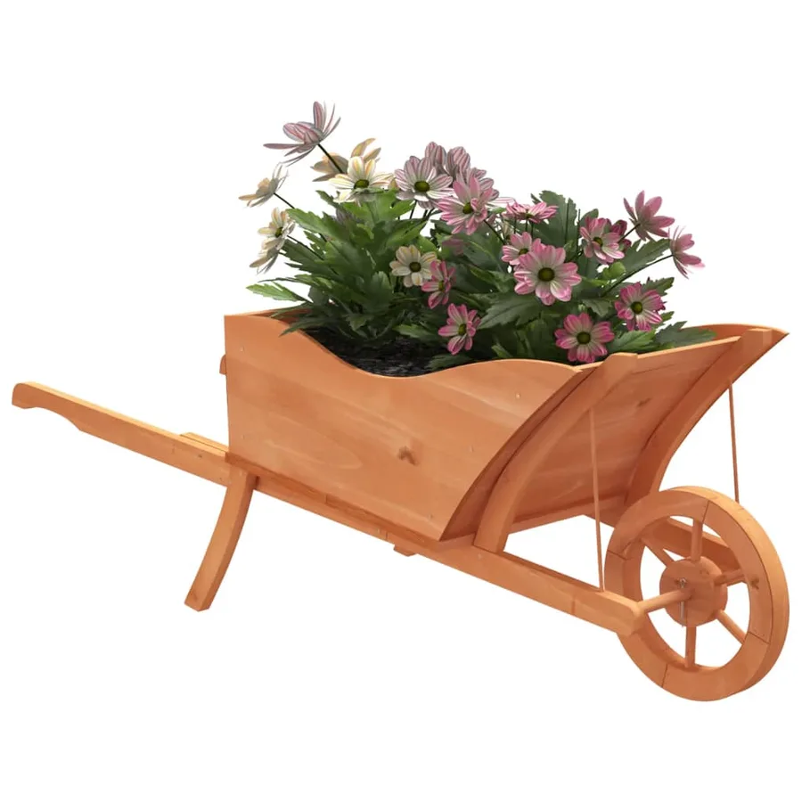 Jardinière brouette 128x45,5x43 cm bois de sapin massif - 3