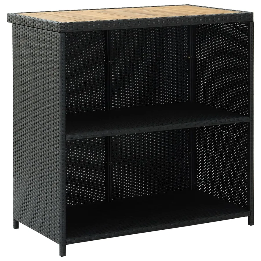 Ensemble de bar 3 pcs Résine tressée Noir - 5