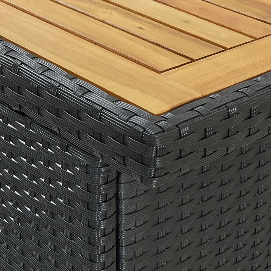 Ensemble de bar 3 pcs Résine tressée Noir - 6