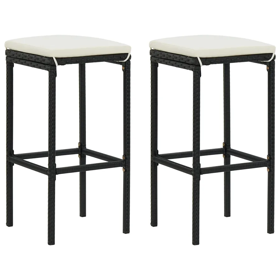 Ensemble de bar 3 pcs Résine tressée Noir - 7