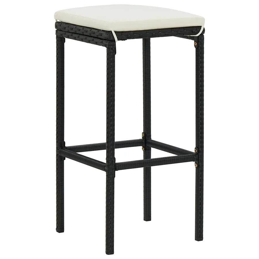 Ensemble de bar 3 pcs Résine tressée Noir - 8