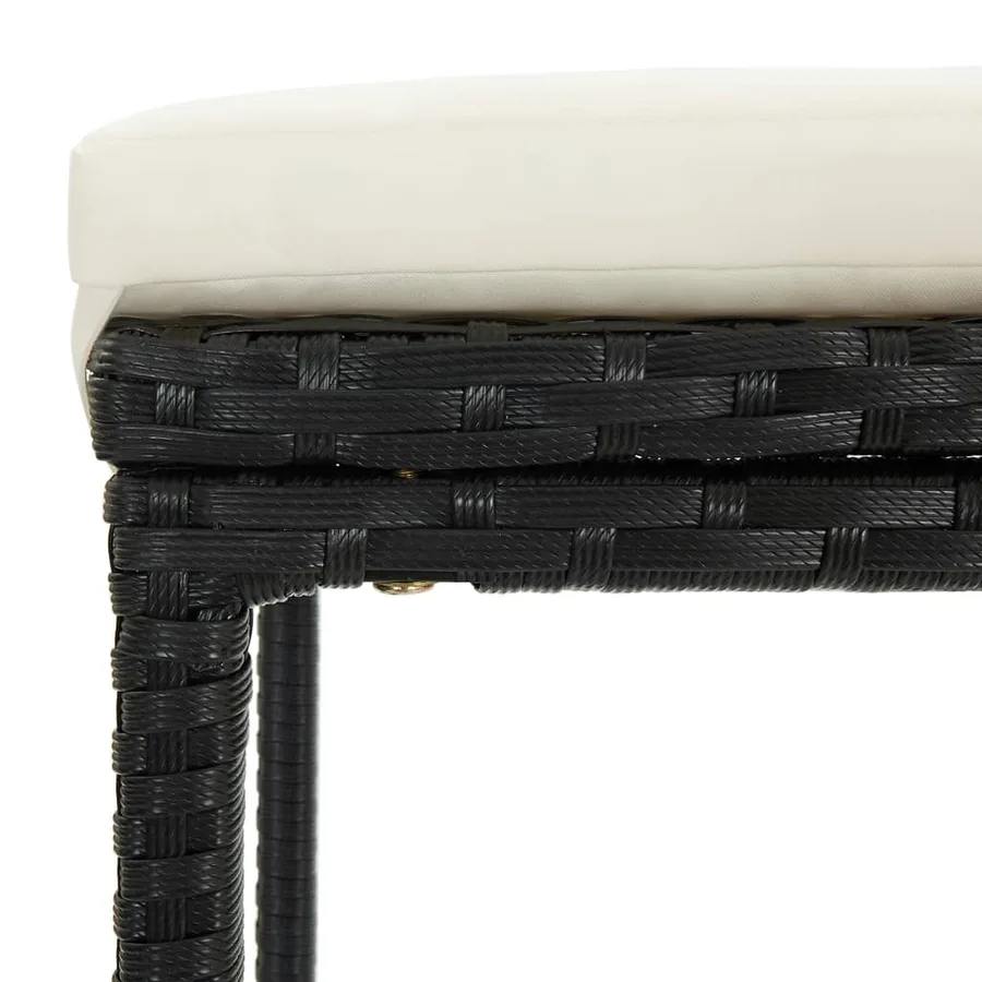 Ensemble de bar 3 pcs Résine tressée Noir - 9
