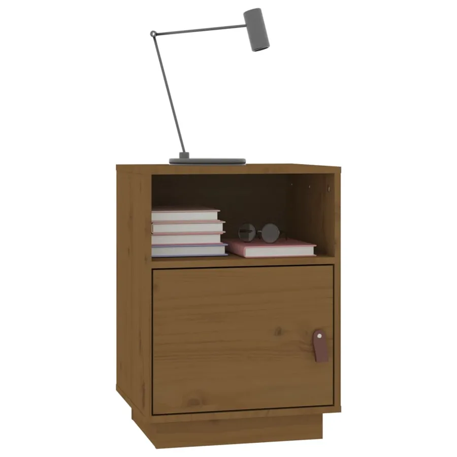 Tables de chevet 2pcs Marron miel 40x34x55cm Bois de pin massif - 4
