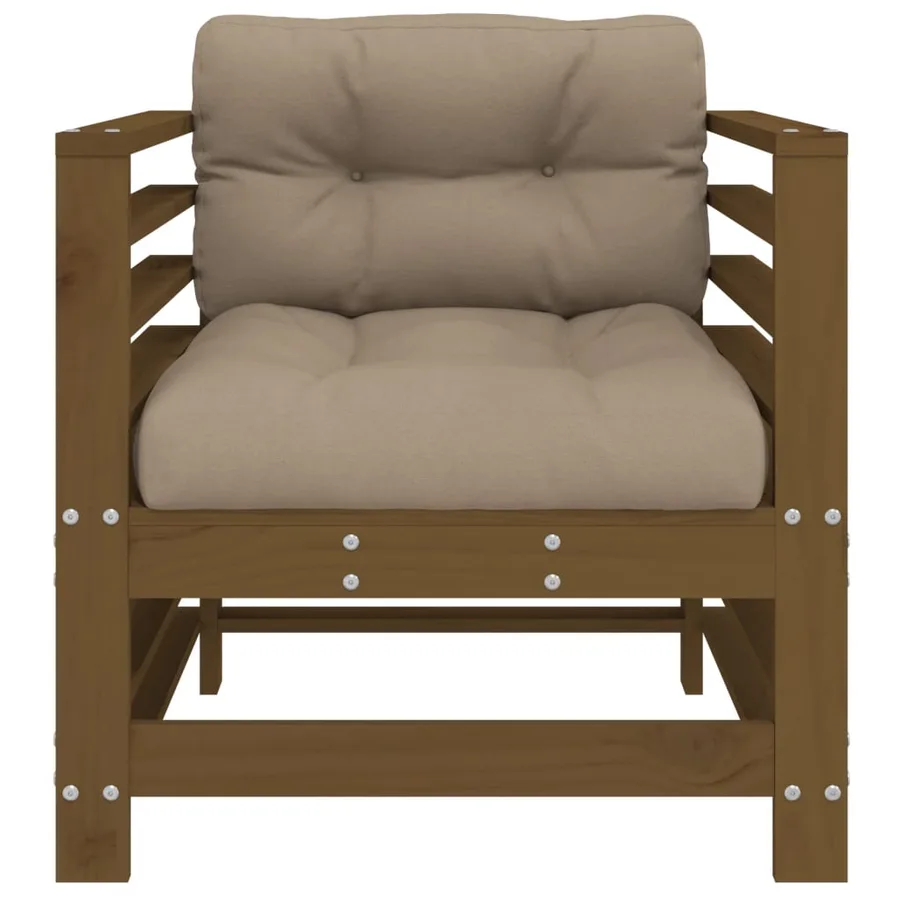 Chaises de jardin avec coussins lot de 2 marron miel - 4