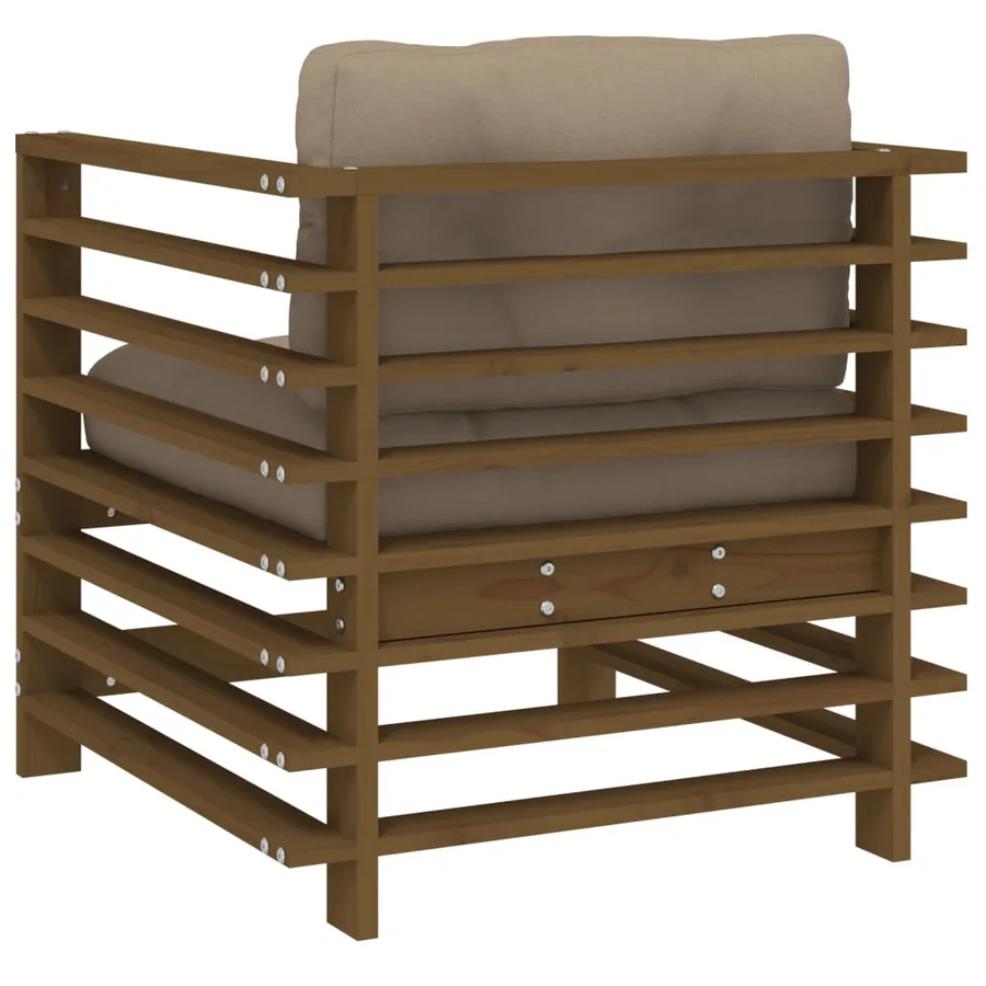 Chaises de jardin avec coussins lot de 2 marron miel - 6