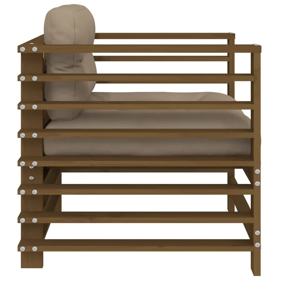 Chaises de jardin avec coussins lot de 2 marron miel - 7