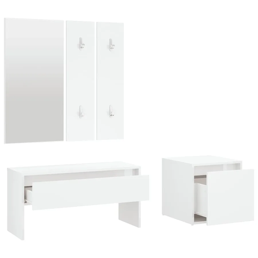Ensemble de meubles de couloir Blanc Bois d'ingénierie - 5
