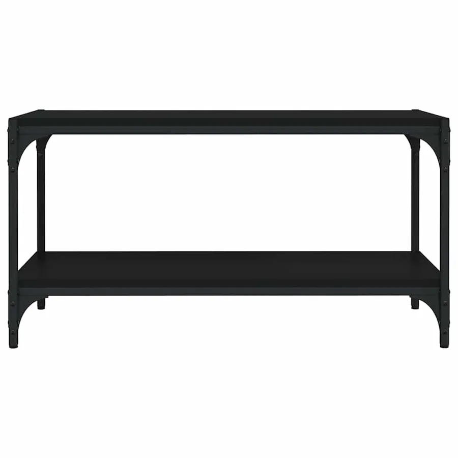 Meuble TV Noir 80x33x41 cm Bois d'ingénierie et acier - 4