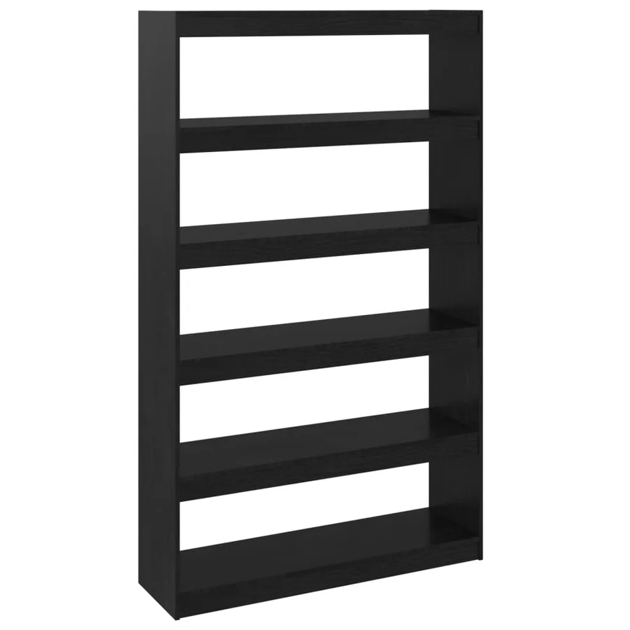 Bibliothèque/Séparateur de pièce Noir 100x30x167,5cm Pin massif - 2