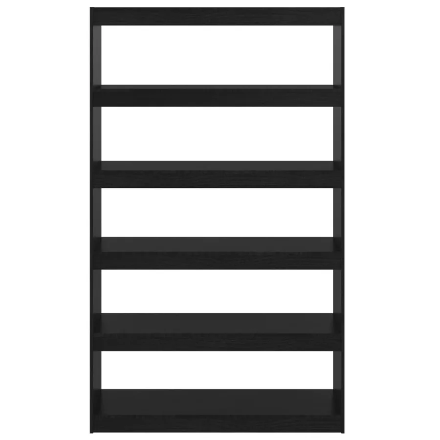 Bibliothèque/Séparateur de pièce Noir 100x30x167,5cm Pin massif - 5