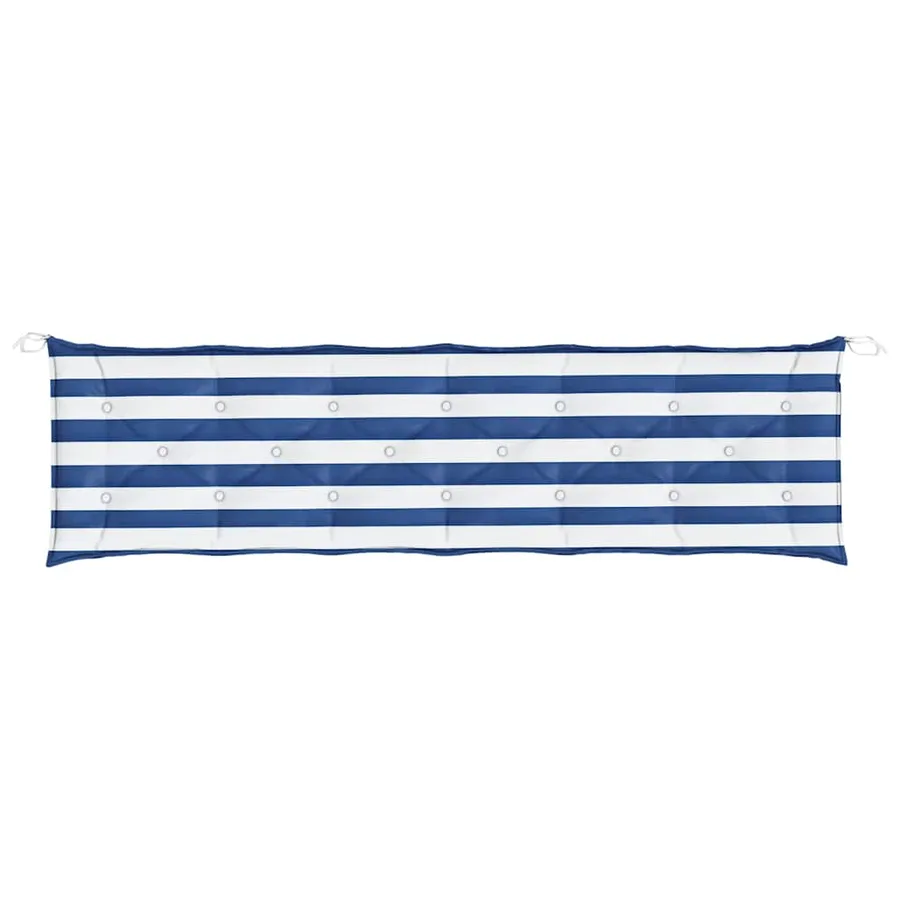 Coussins de banc de jardin lot de 2 rayures bleues et blanches - 5