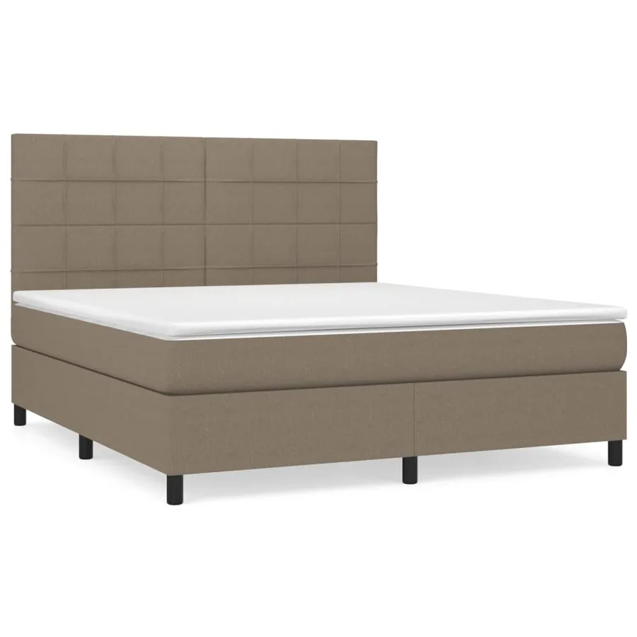 Sommier à lattes de lit avec matelas Taupe 160x200 cm Tissu - 2
