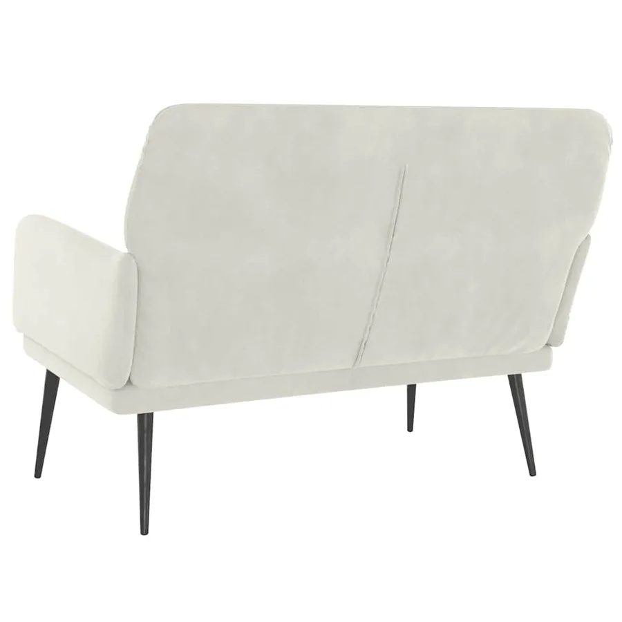 Banc Crème 108x79x79 cm Velours - 5