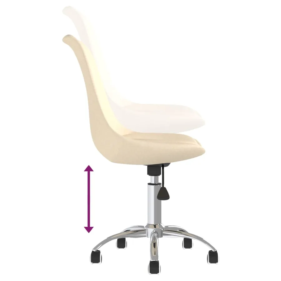 Chaises pivotantes à manger lot de 2 Crème Tissu - 7