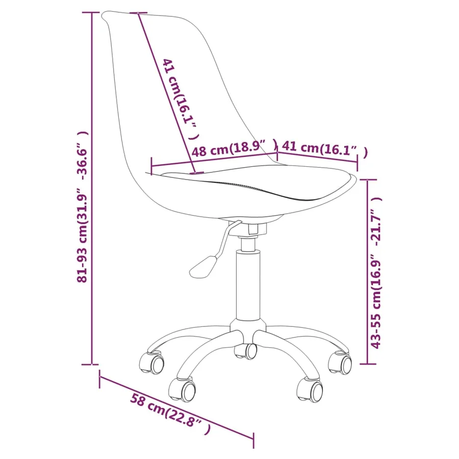 Chaises pivotantes à manger lot de 2 Crème Tissu - 9