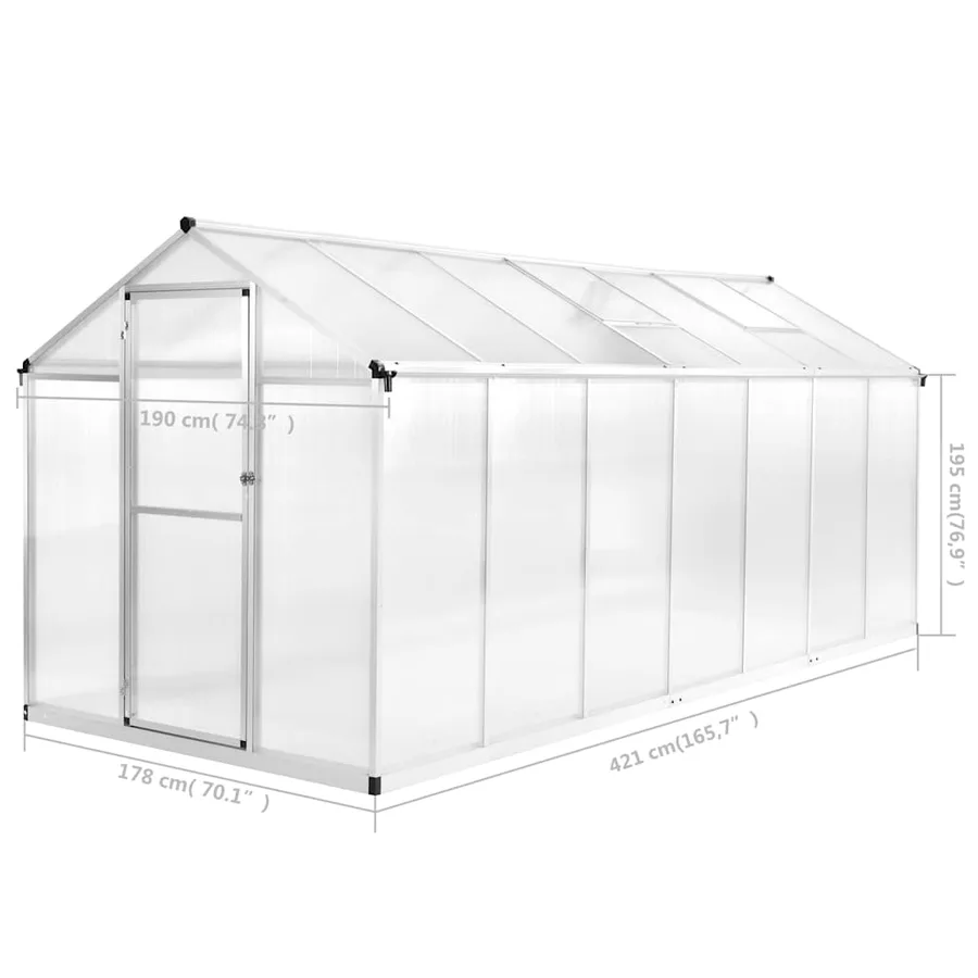 Serre Aluminium 421x190x195 cm 15,6 m³ - 12