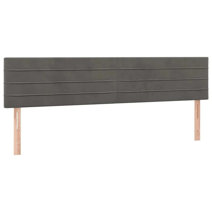 Tête de lit à LED Gris foncé 180x5x78/88 cm Velours - 4