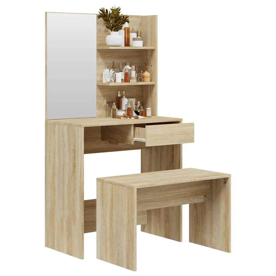 Ensemble de coiffeuse Chêne Sonoma 74,5x40x141 cm - 4