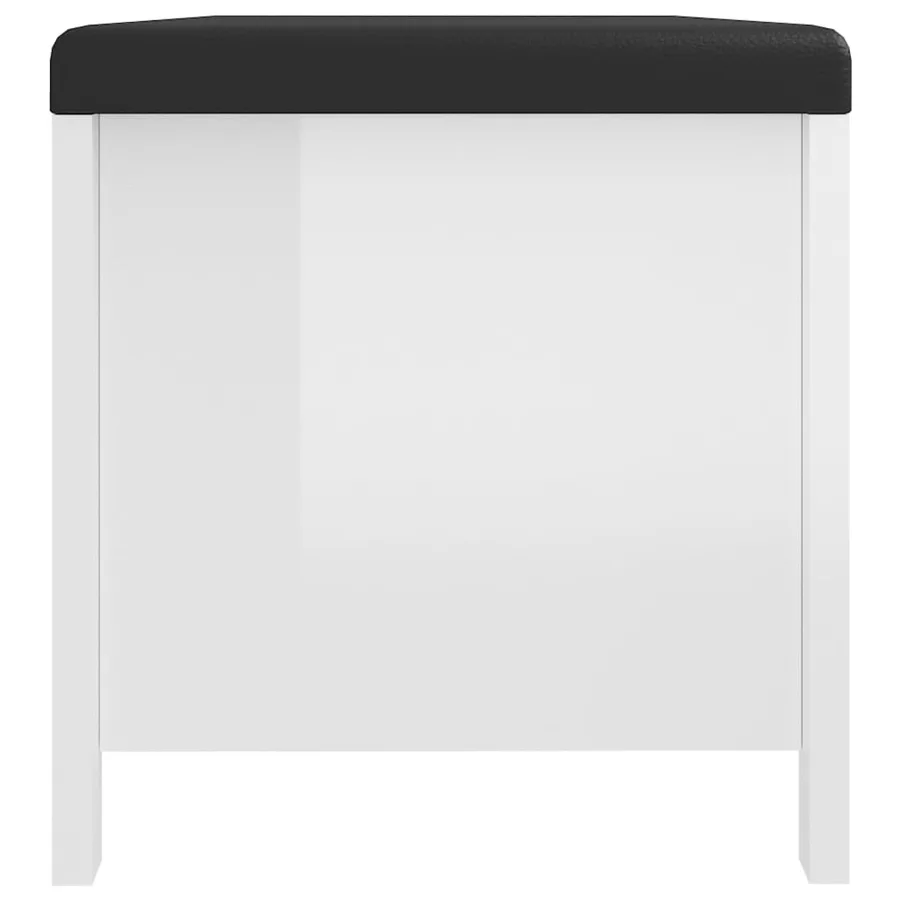 Boîte de rangement coussin Blanc brillant 105x40x45cm Aggloméré - 6