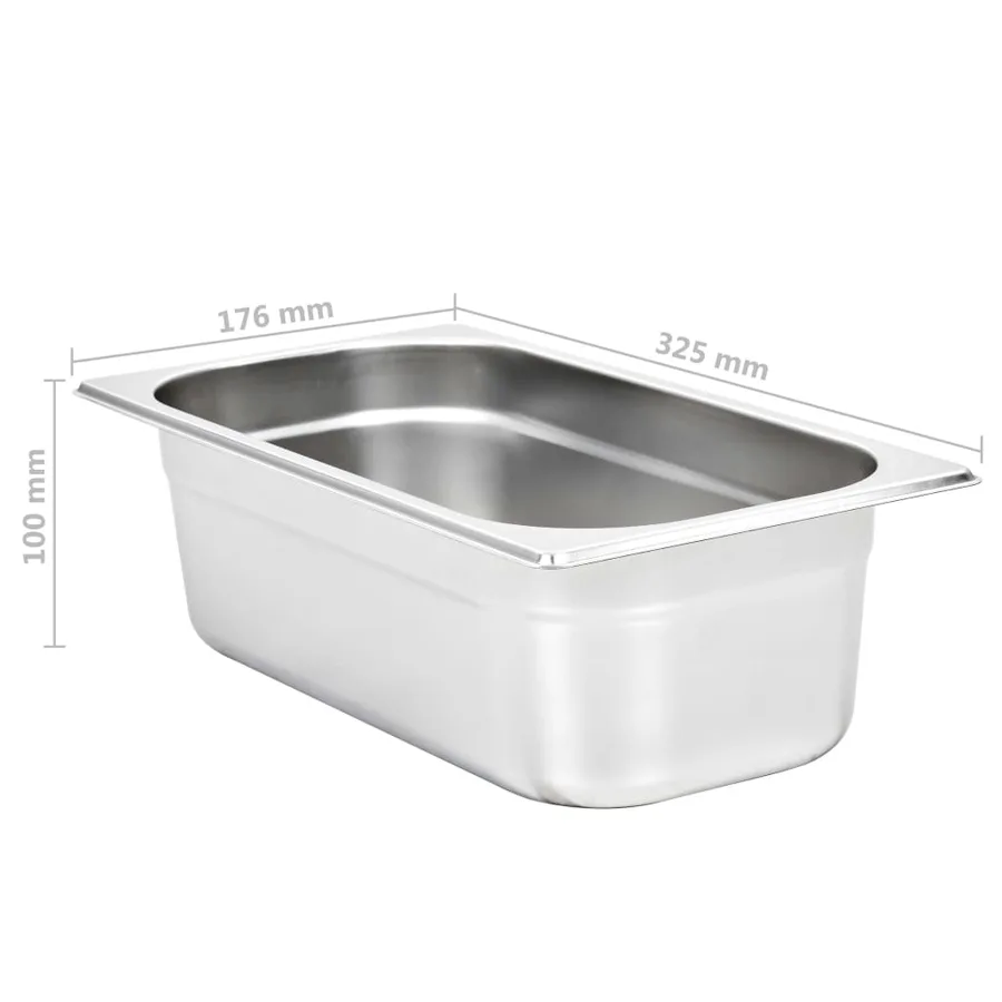 Récipients Gastronorm 8 pcs GN 1/3 100 mm Acier inoxydable - 8