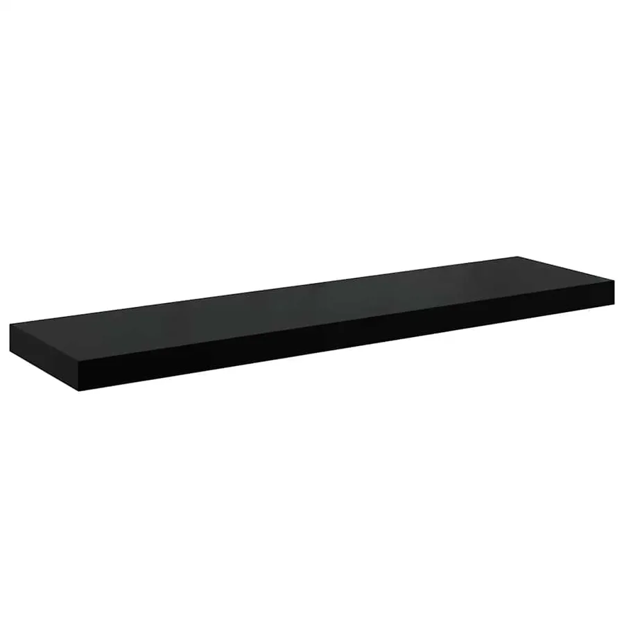 Étagère murale flottante 4 pcs Noir brillant 90x23,5x3,8 cm MDF - 6