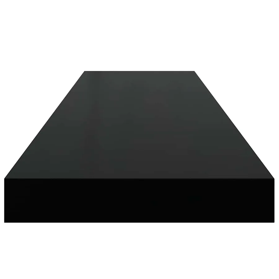 Étagère murale flottante 4 pcs Noir brillant 90x23,5x3,8 cm MDF - 8
