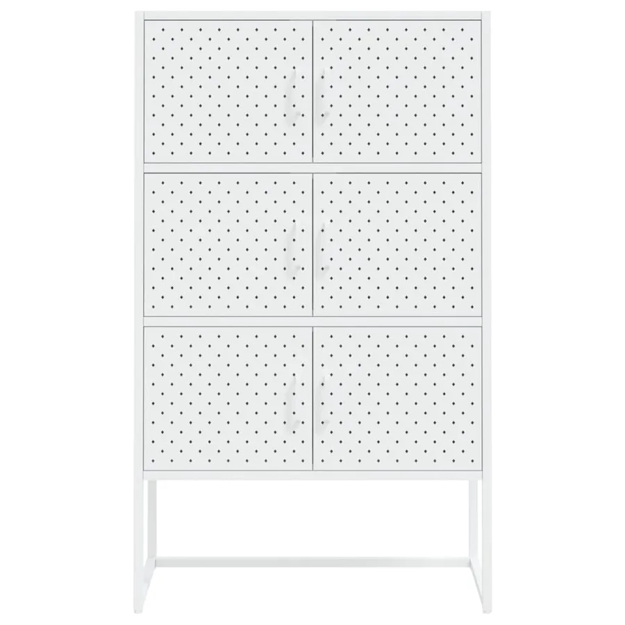 Buffet haut Blanc 80x35x135 cm Acier - 5