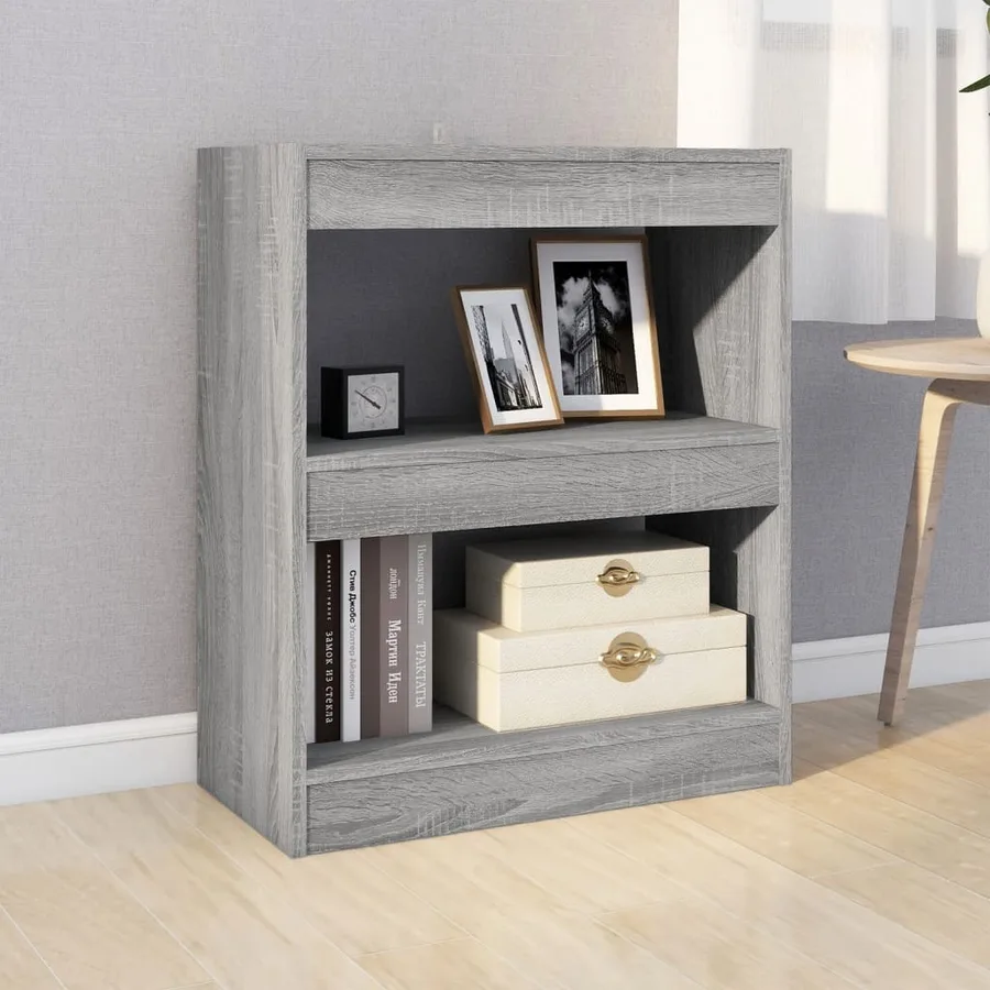 Bibliothèque/Séparateur de pièce Sonoma gris 60x30x72 cm - 3