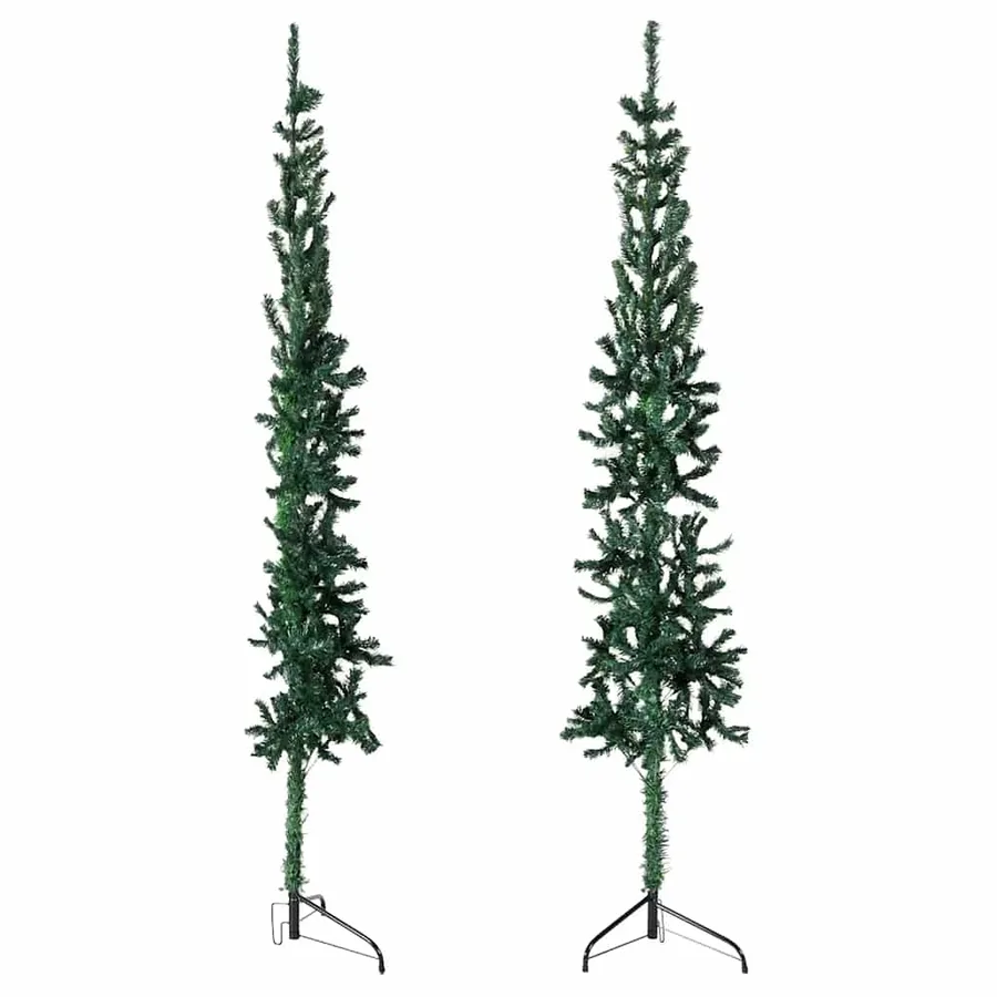 Demi sapin de Noël artificiel mince avec support Vert 180 cm - 3