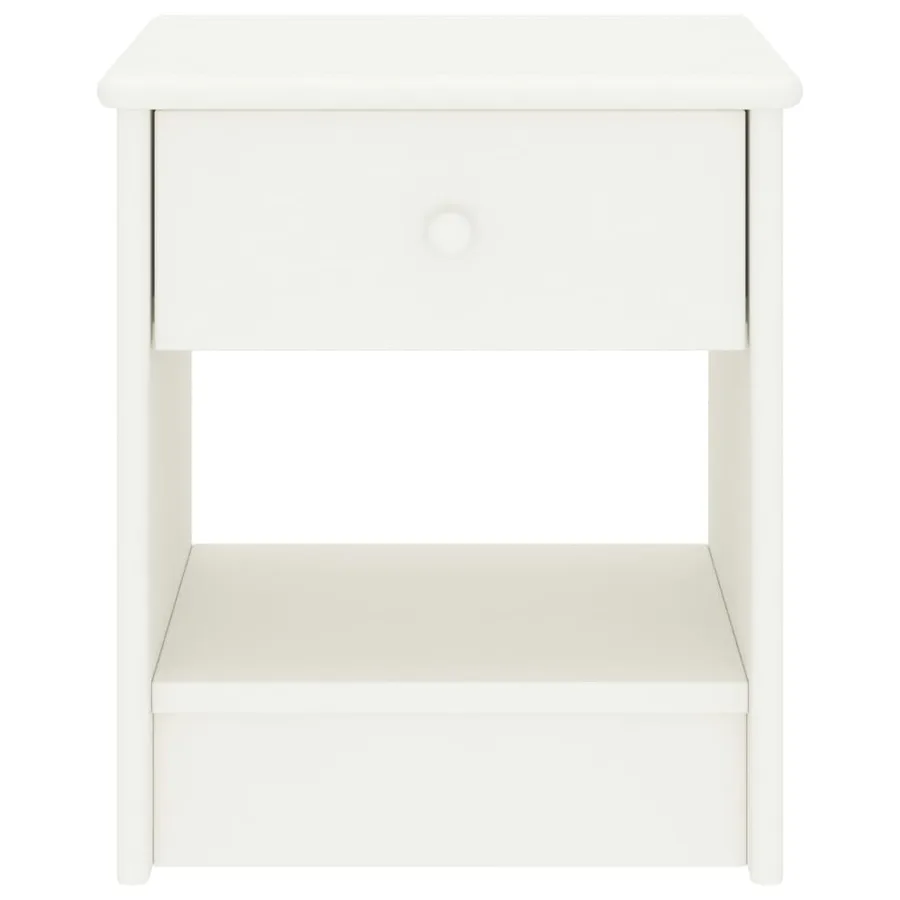 Table de chevet Blanc 35x30x40 cm Bois de pin massif - 2