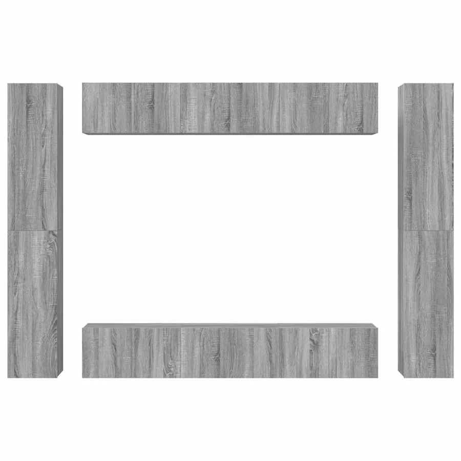 Ensemble de meubles TV 10 pcs Sonoma gris Bois d'ingénierie - 6