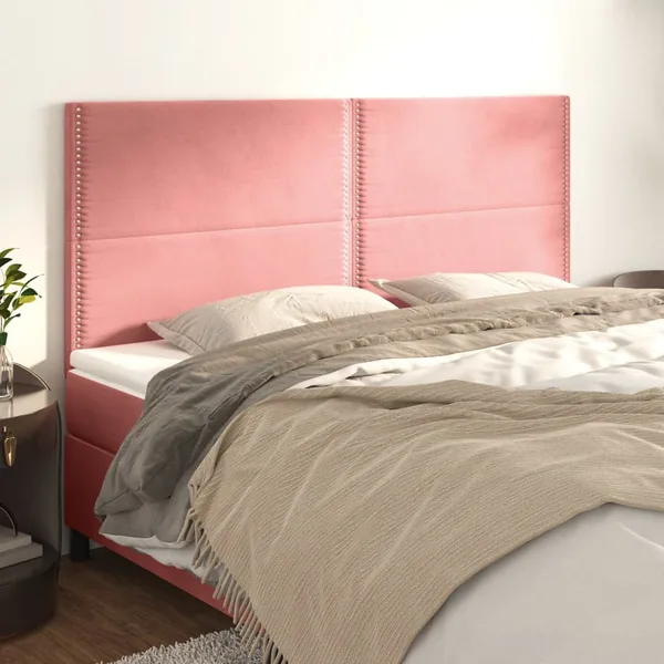 Tête de lit Rose 200x5x118/128 cm Velours