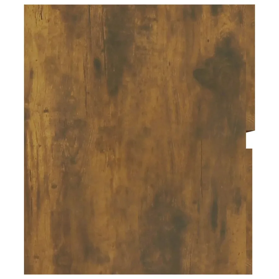 Armoire de lavabo Chêne fumé 90x38,5x45 cm Bois d'ingénierie - 8