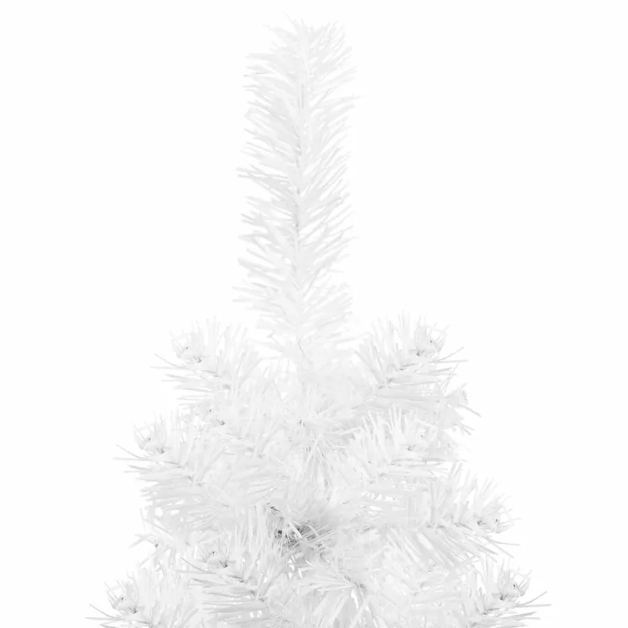 Demi sapin de Noël artificiel mince avec support Blanc 180 cm - 6