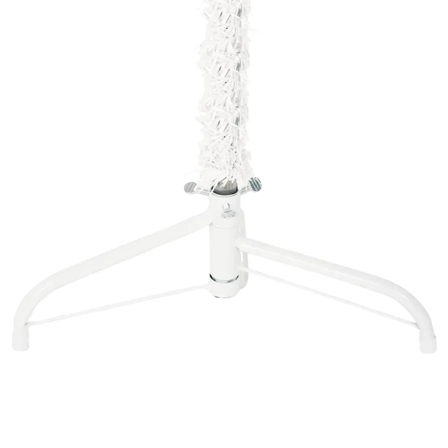 Demi sapin de Noël artificiel mince avec support Blanc 180 cm - 7