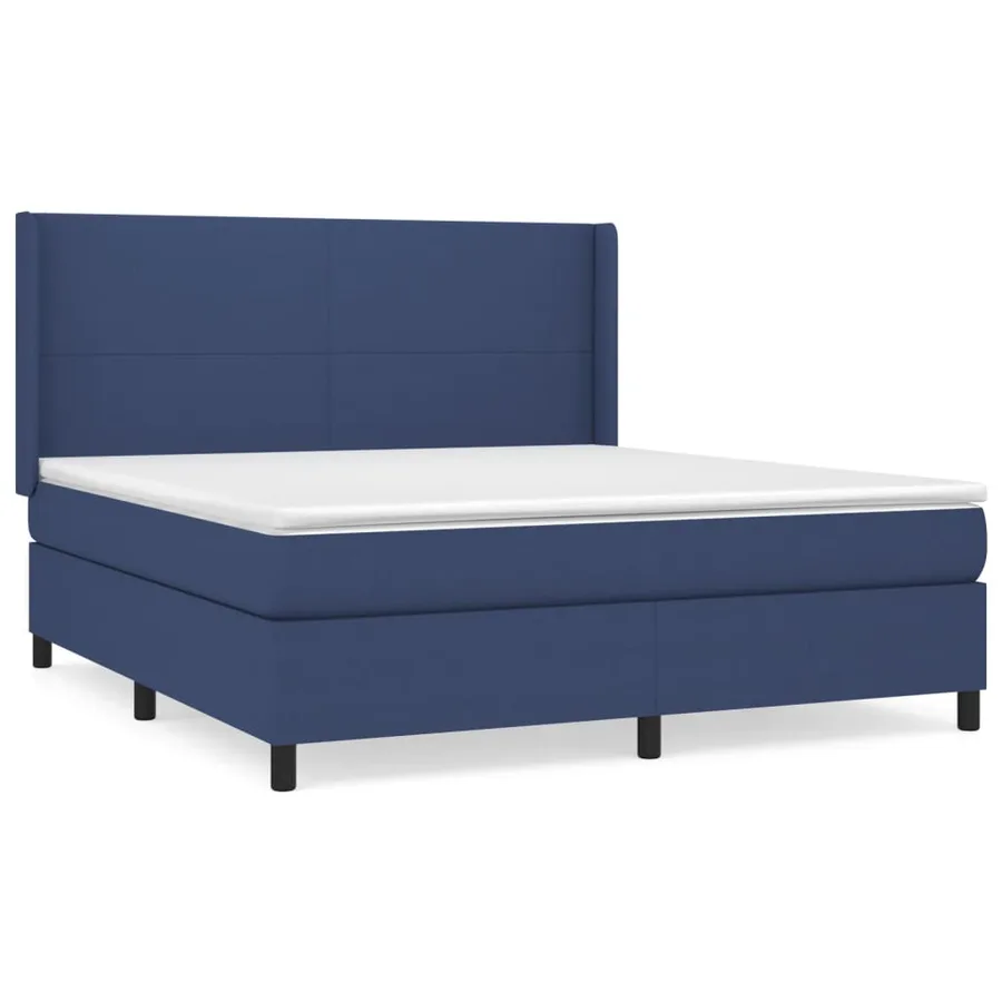 Sommier à lattes de lit avec matelas Bleu 160x200 cm Tissu - 2