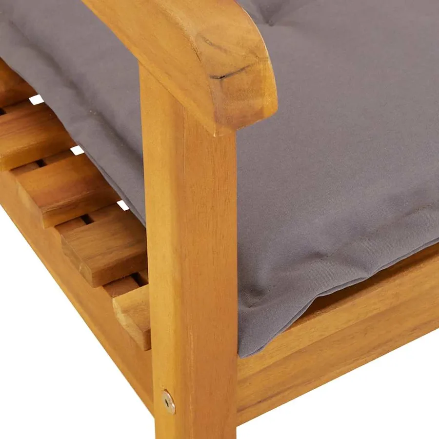Chaise à bascule avec coussins bois massif d'acacia - 4