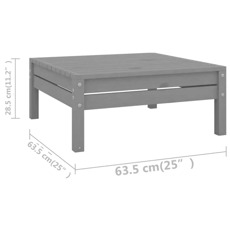 Salon de jardin 3 pcs Gris Bois de pin massif - 12