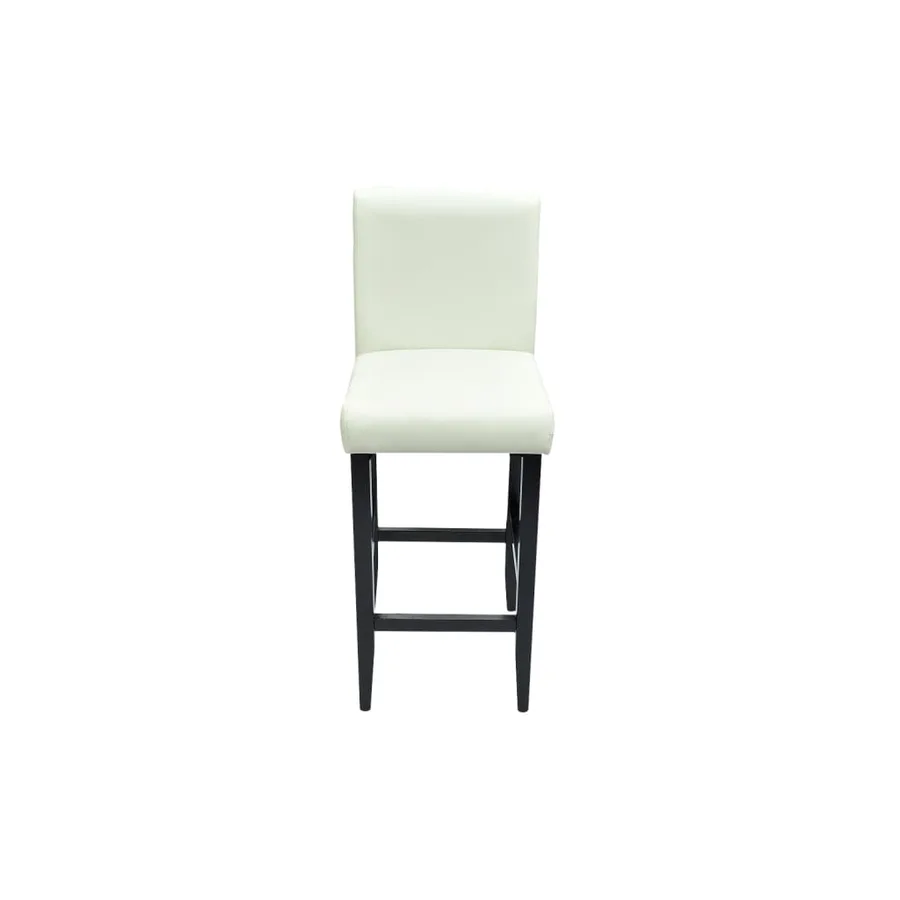 Tabourets de bar lot de 4 blanc similicuir - 3