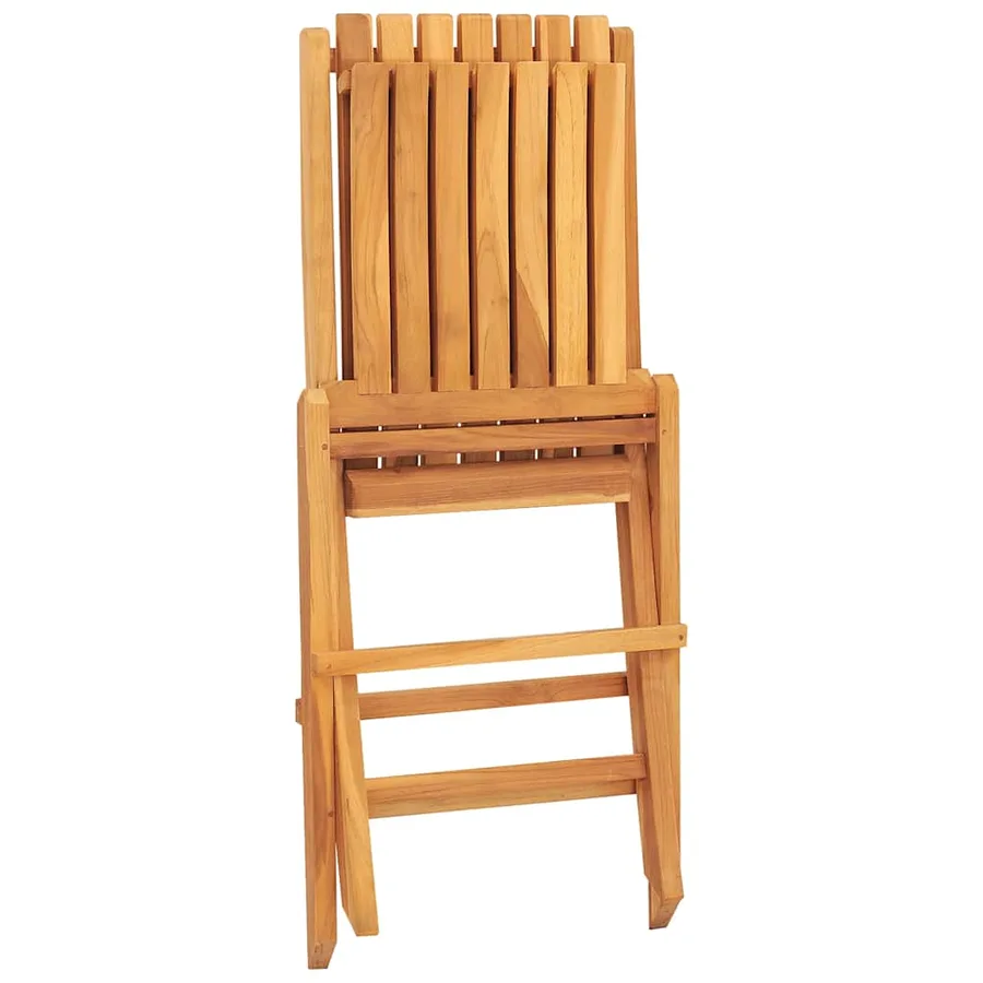 Chaises de jardin pliantes lot de 8 47x47x89cm bois massif teck - 2