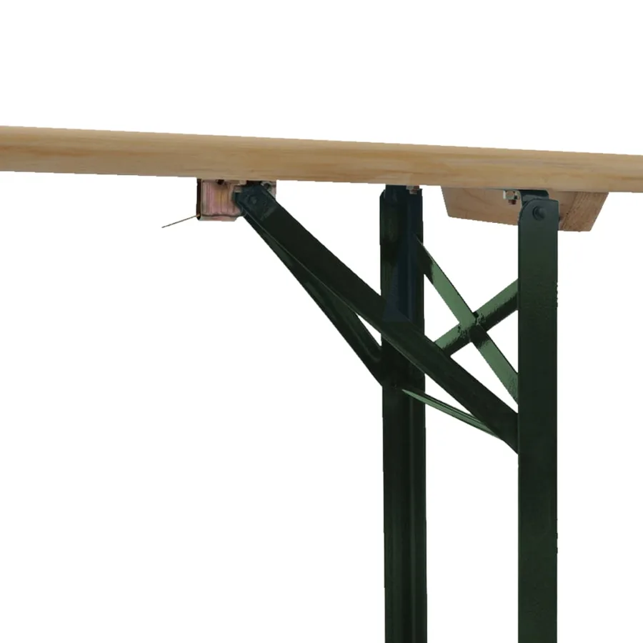 Table de brasserie pliable avec 2 bancs 220 cm Bois de sapin - 6