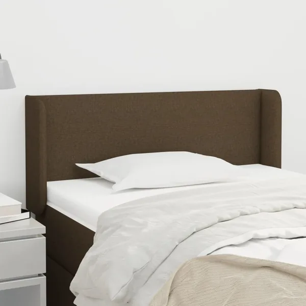 Tête de lit avec oreilles Marron Foncé 83x16x78/88 cm Tissu