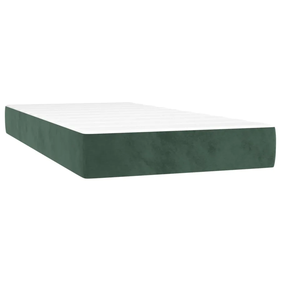 Matelas de lit à ressorts ensachés fermeté moyenne Vert foncé 100x200x20 cm - 2