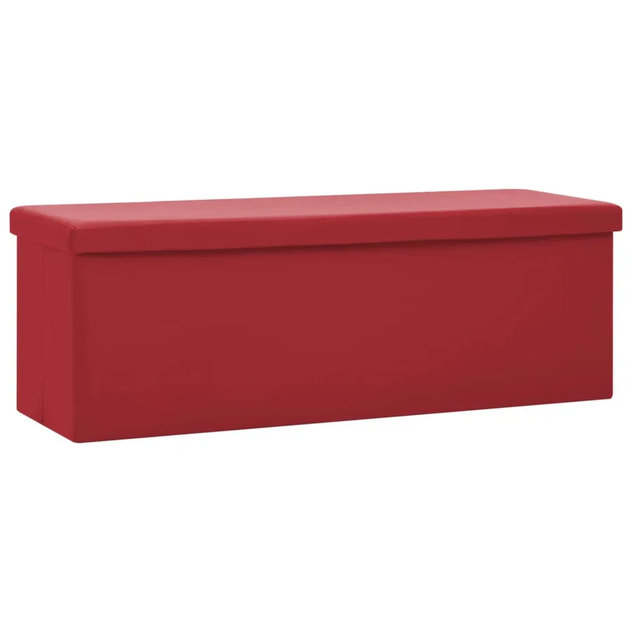 Banc de rangement pliable Rouge bordeaux PVC - 2